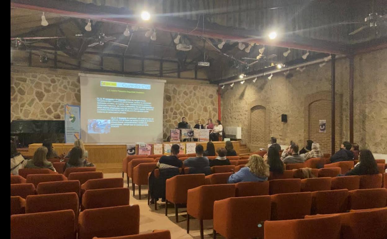 En un momento de la charla en el salón de actos de la Casa de Cultura. 