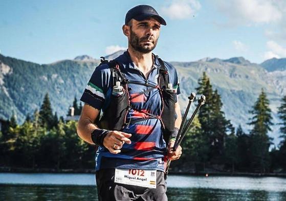 Miguel Ángel Espino Prieto mientras realizaba la Ultra Trail del Mont Blanc.