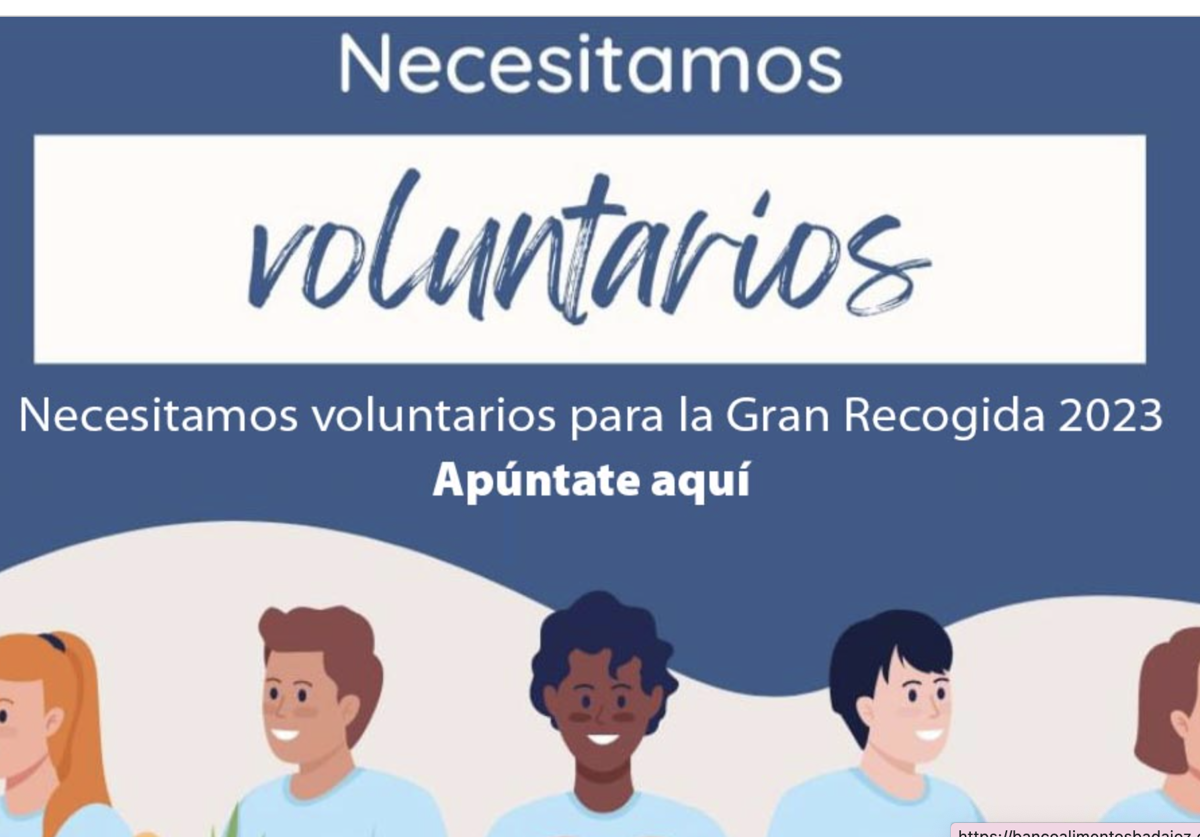 El Banco de Alimentos busca voluntarios para la recogida de alimentos en Villafranca los días 24 y 25 de noviembre