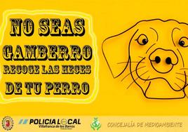 'No seas gamberro, recoge las heces de tu perro', campaña de la Policía Local para mantener limpia la ciudad