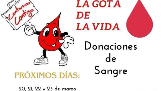 Nueva campaña de donaciones de sangre en el centro de salud los días 20, 21, 22, y 23 de marzo