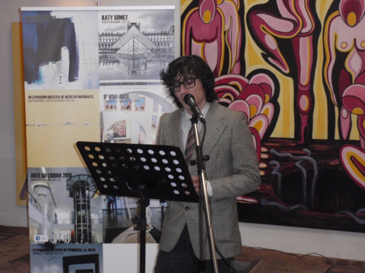 Mario Soler durante la inauguración de la exposición.
