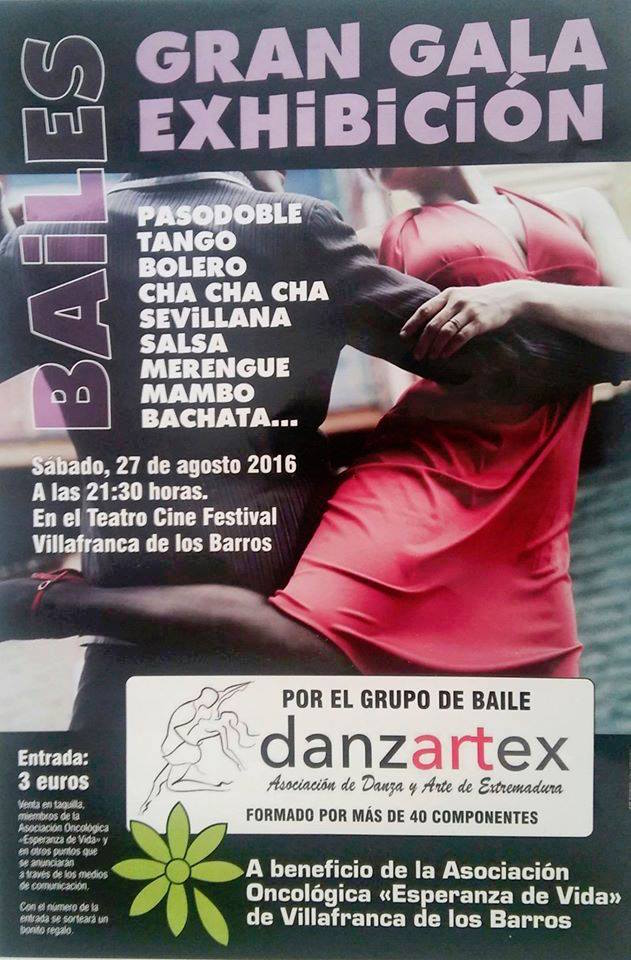 El sábado 27 de agosto habrá gala de exhibición de Danzartex a beneficio de la Asociación Oncológica 'Esperanza de Vida'