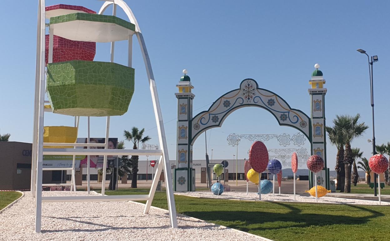 Entrada al recinto ferial de Villanueva de la Serena. 