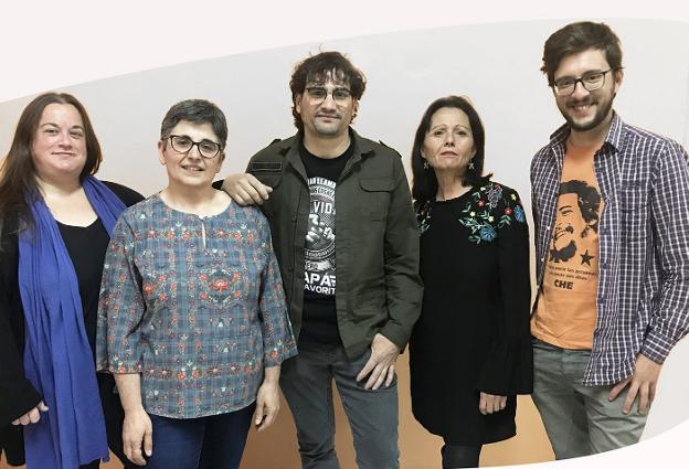 Mónica Guisado, Antonia Mera, Eduardo Dos Anjos, Encarnación Muñoz y Miguel Escobar. 