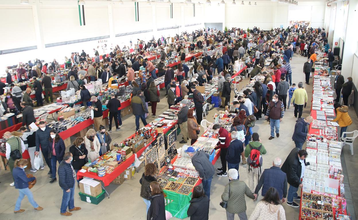 Asistentes a la XI Feria Internacional del Coleccionismo en Villanueva de la Serena. 