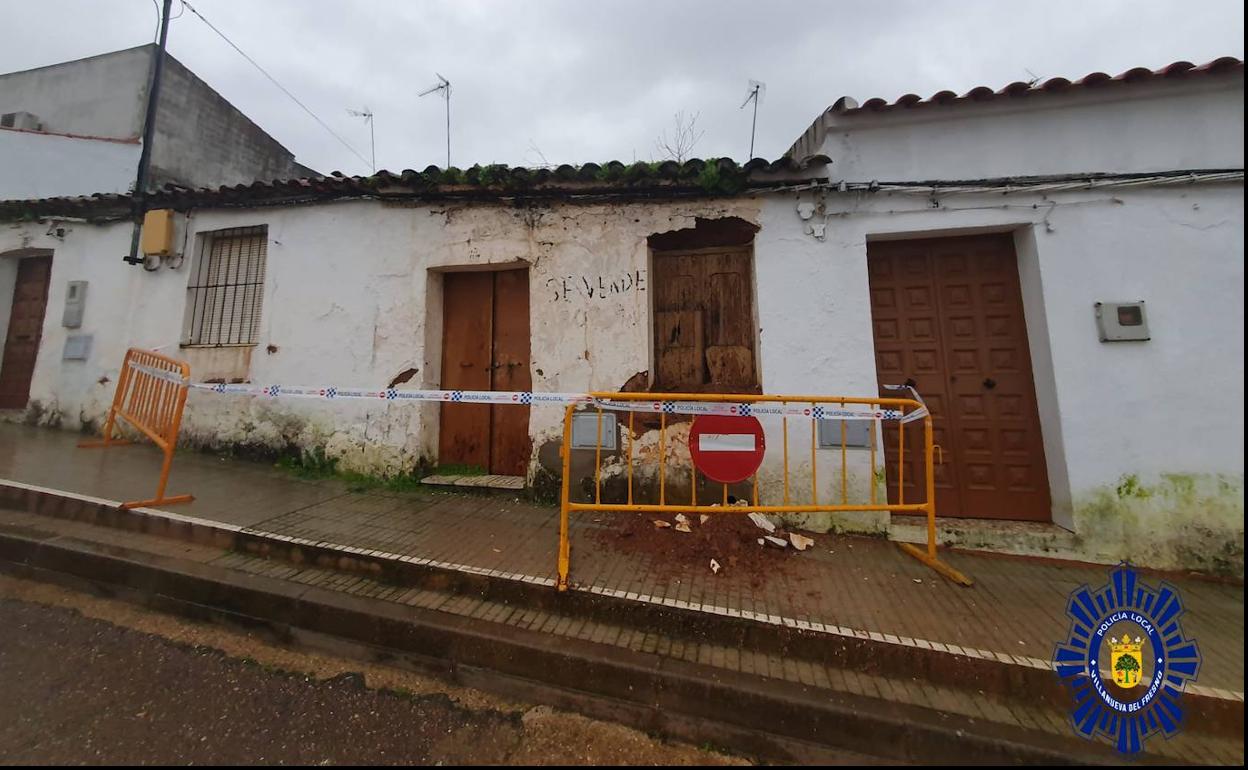Aspecto actual de la casa con las últimas lluvias. 