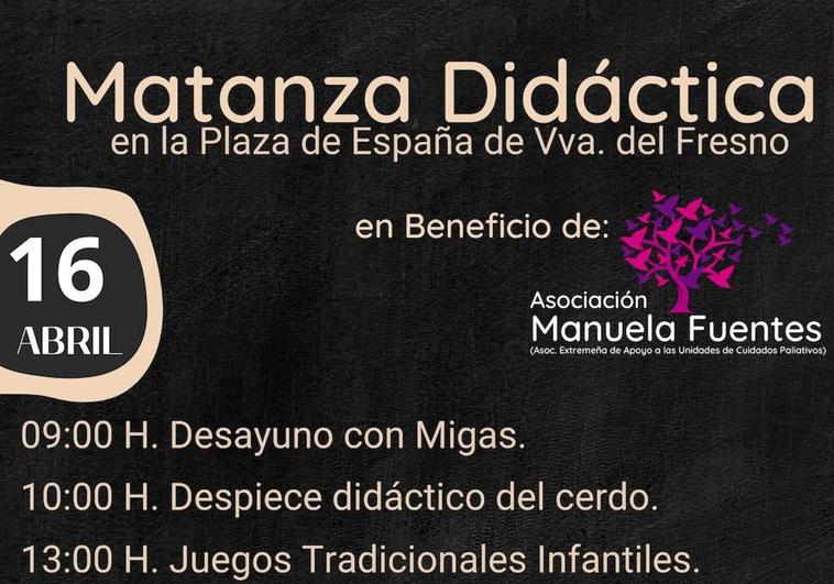 La Matanza Didáctica a favor de la Asociación Manuela Fuentes tendrá una amplia programación