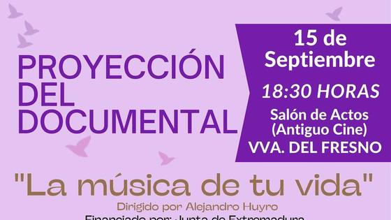 La Asociación 'Manuela Fuentes' organiza una jornada en torno al documental 'La música de tu vida'