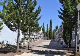 Una de las calles del cementerio municipal.