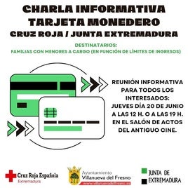 El Salón de Actos acogerá una charla informativa sobre las ayudas de tarjetas monedero
