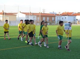 Jugadores de Alevín en la clausura del curso 2023/24.