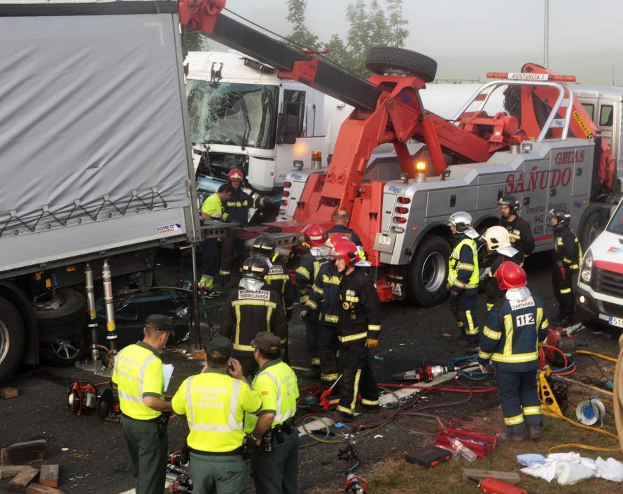 Accidente multiple en Cabezón de la Sal