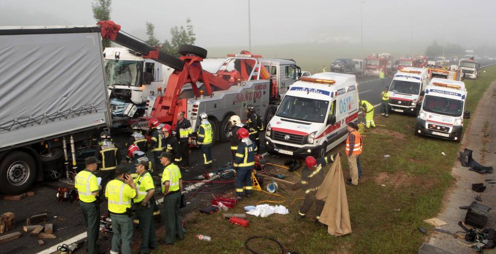 Accidente multiple en Cabezón de la Sal