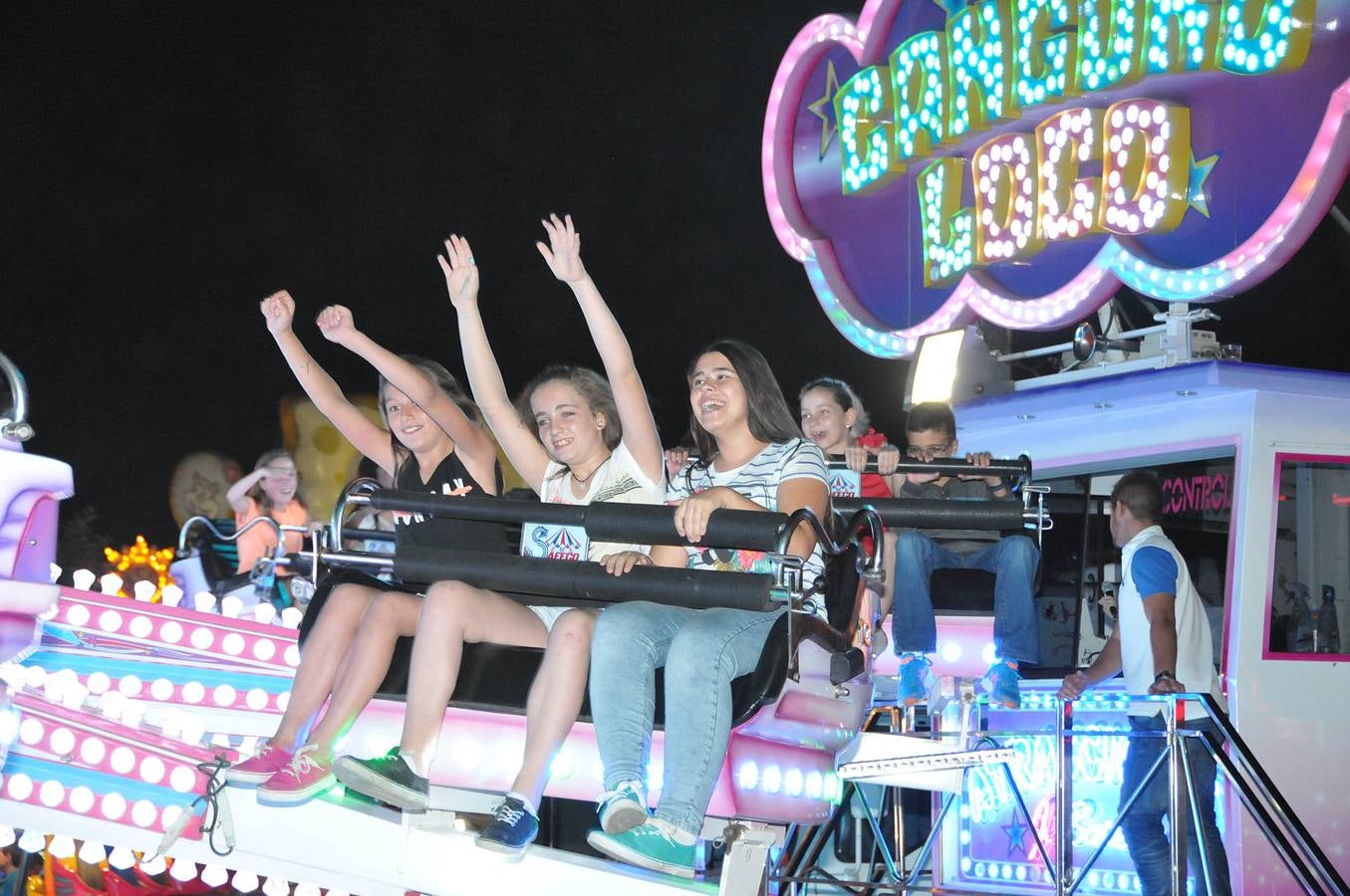 Niños y padres se divierten en la Feria de Plasencia