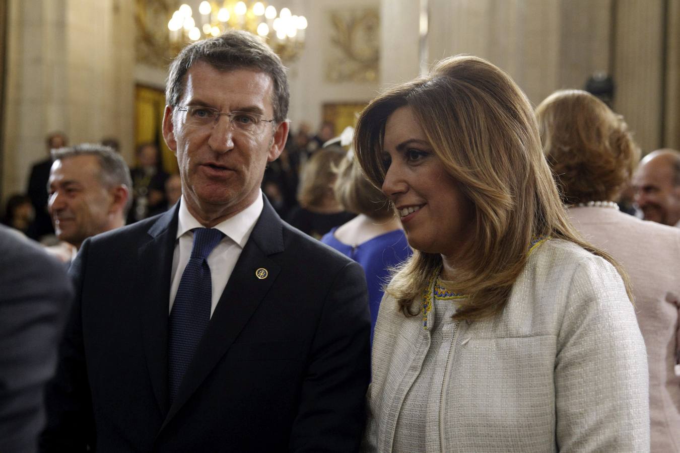 El presidente de la Xunta de Galicia, Alberto Núñez Feijóo, con la presidenta de la Junta de Andalucía, Susana Díaz.