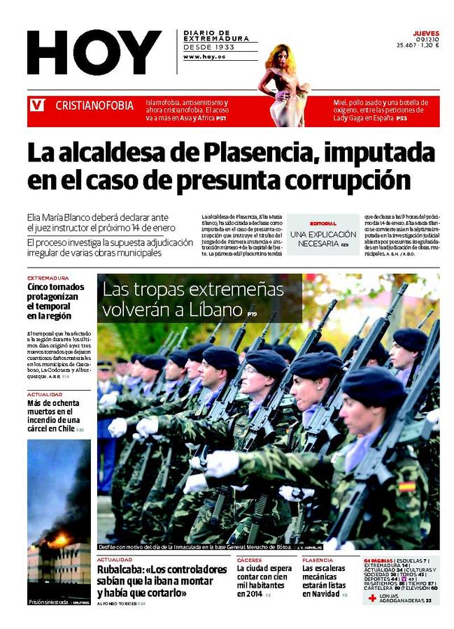 El caso Plasencia a través de las portadas de HOY