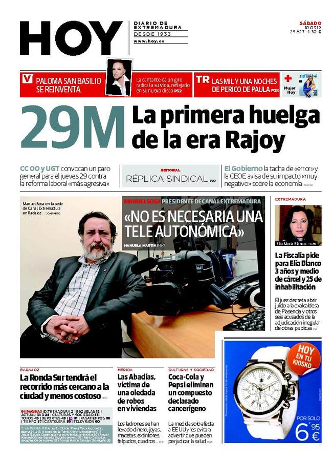 El caso Plasencia a través de las portadas de HOY