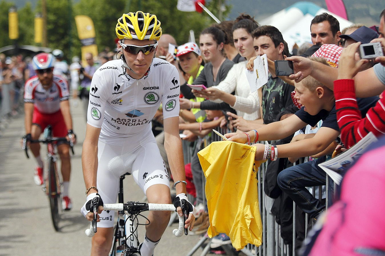 Romain Bardet, antes de comenzar la etapa