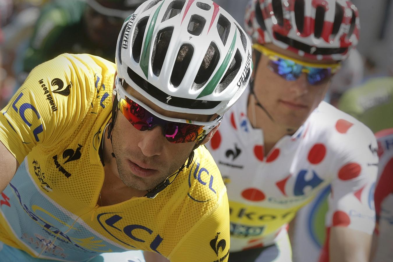 Vincenzo Nibali (izq), junto a Rafal Majka (dcha)