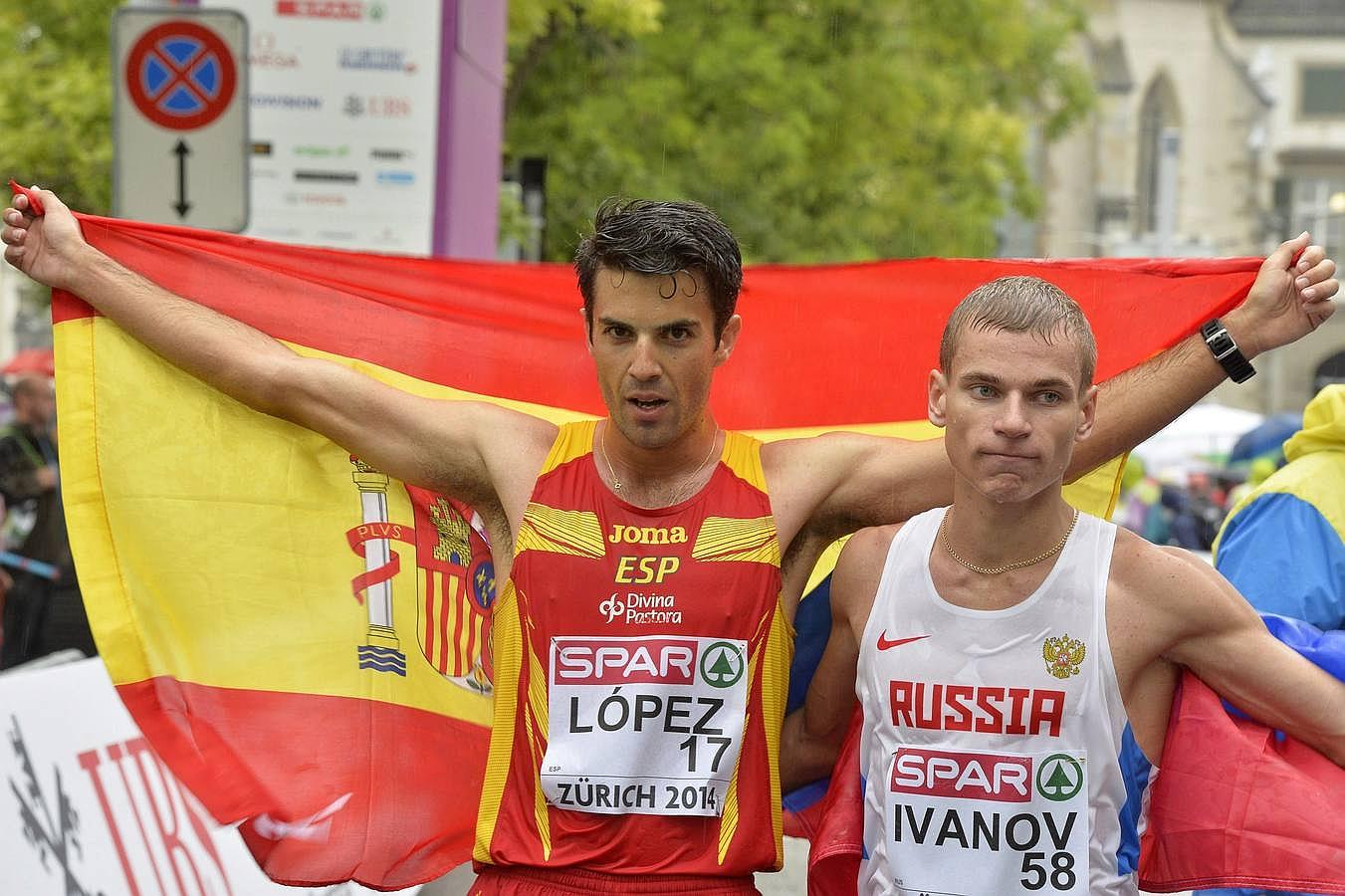 Miguel Ángel López logra el oro en la prueba de 20 km marcha masculinos de los Campeonatos Europeos de Atletismo