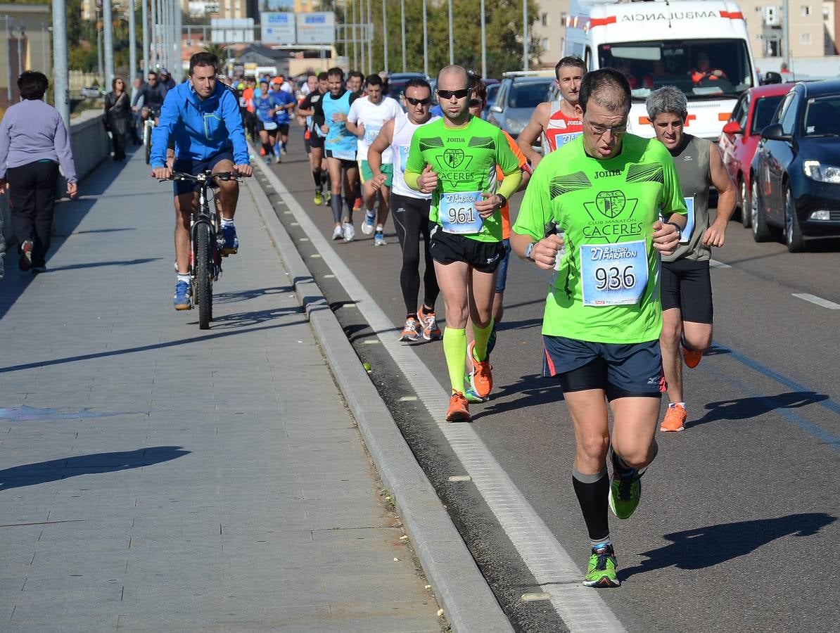 Durante el recorrido de la Media Maratón Elvas-Badajoz
