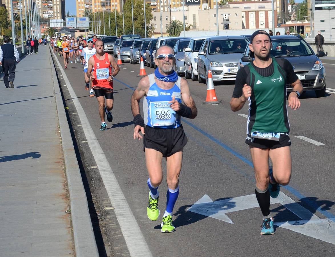 Durante el recorrido de la Media Maratón Elvas-Badajoz