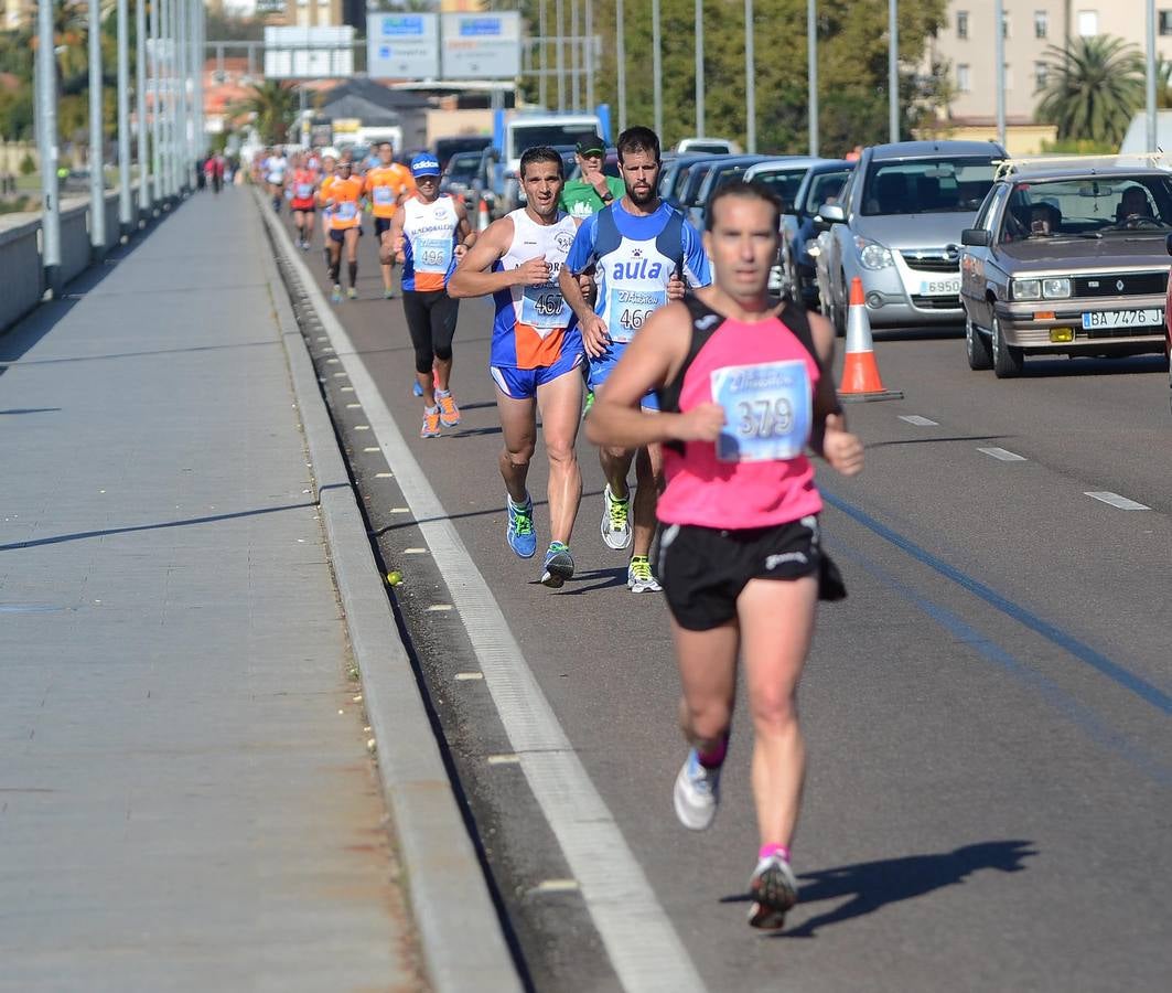 Durante el recorrido de la Media Maratón Elvas-Badajoz