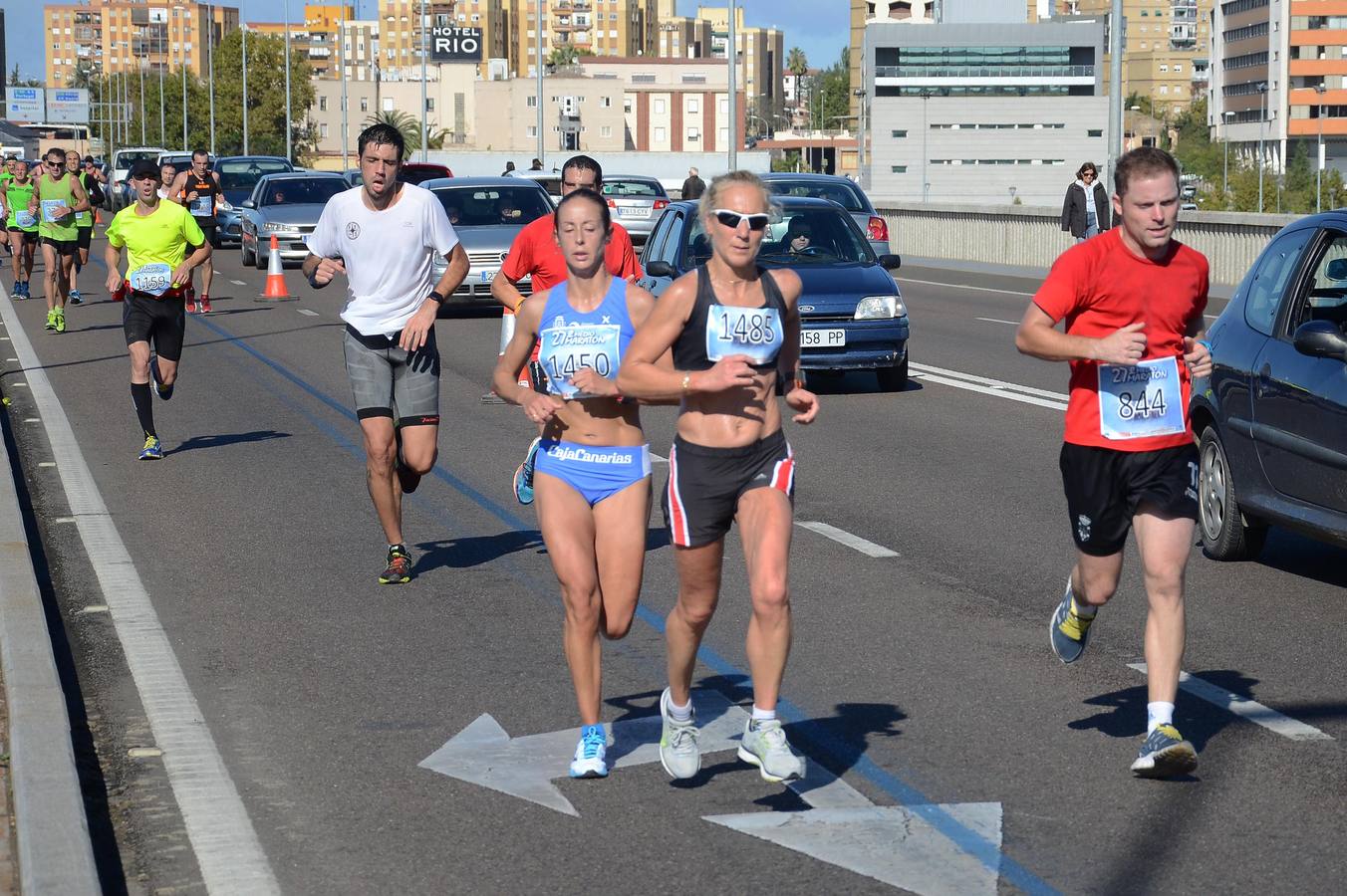 Durante el recorrido de la Media Maratón Elvas-Badajoz