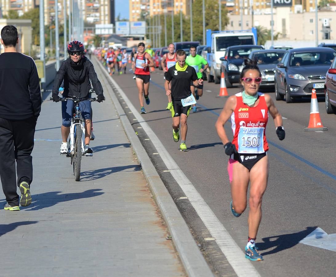 Durante el recorrido de la Media Maratón Elvas-Badajoz