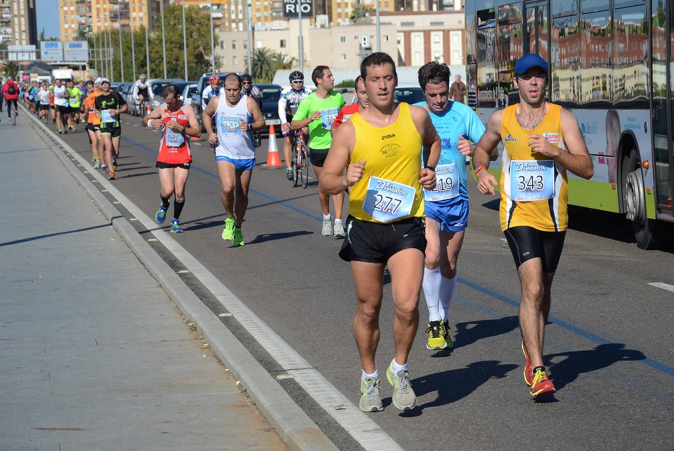 Durante el recorrido de la Media Maratón Elvas-Badajoz
