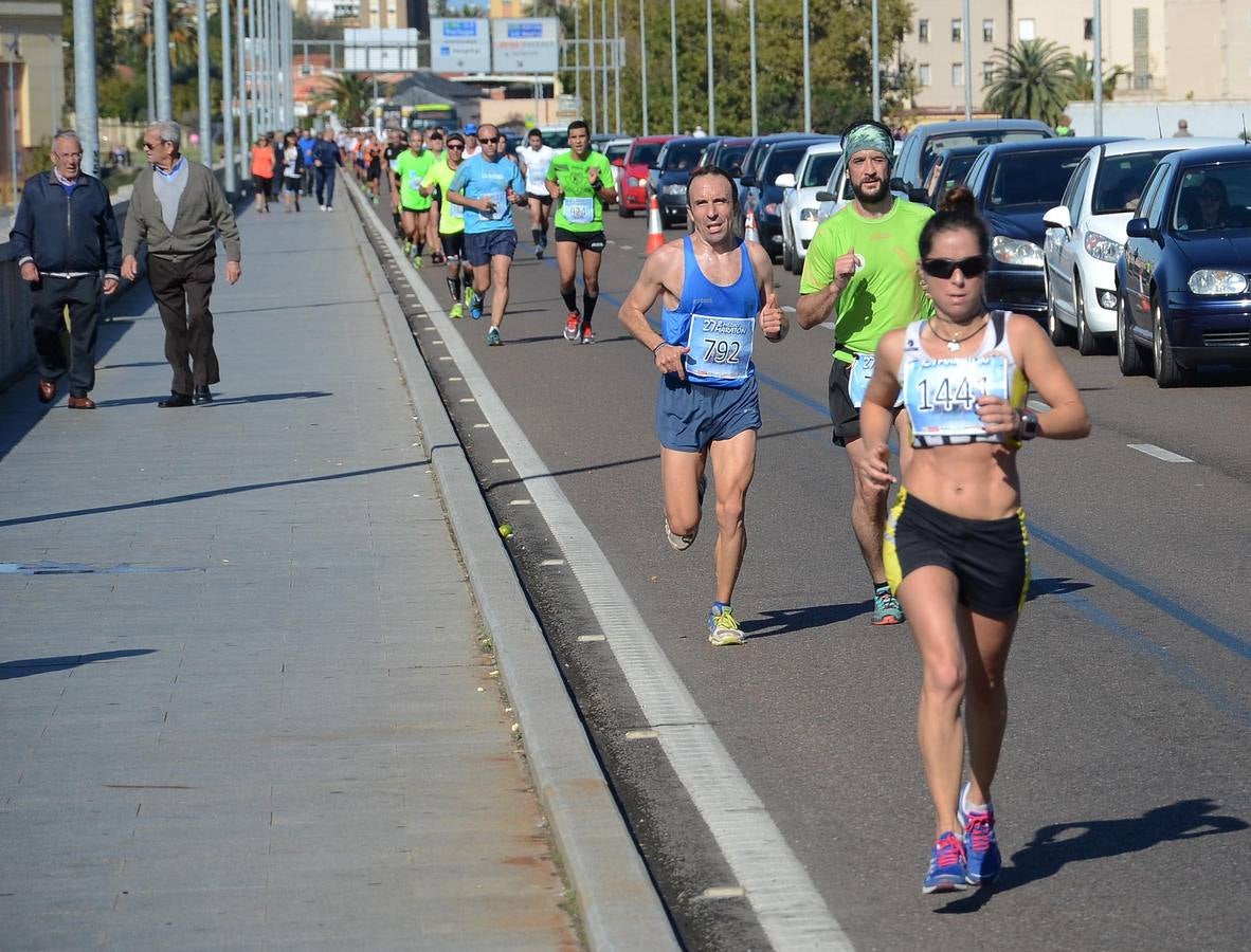 Durante el recorrido de la Media Maratón Elvas-Badajoz
