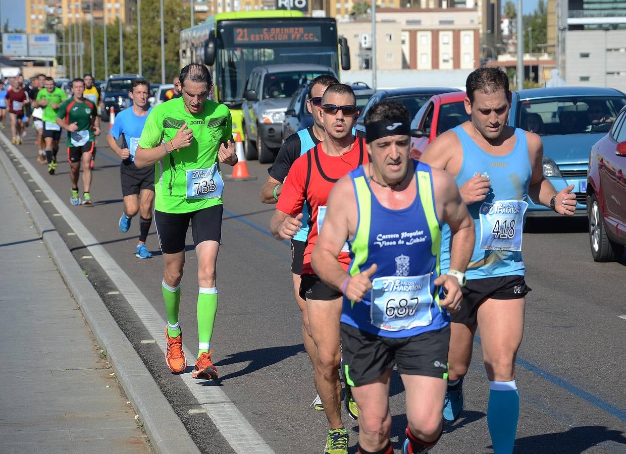 Durante el recorrido de la Media Maratón Elvas-Badajoz
