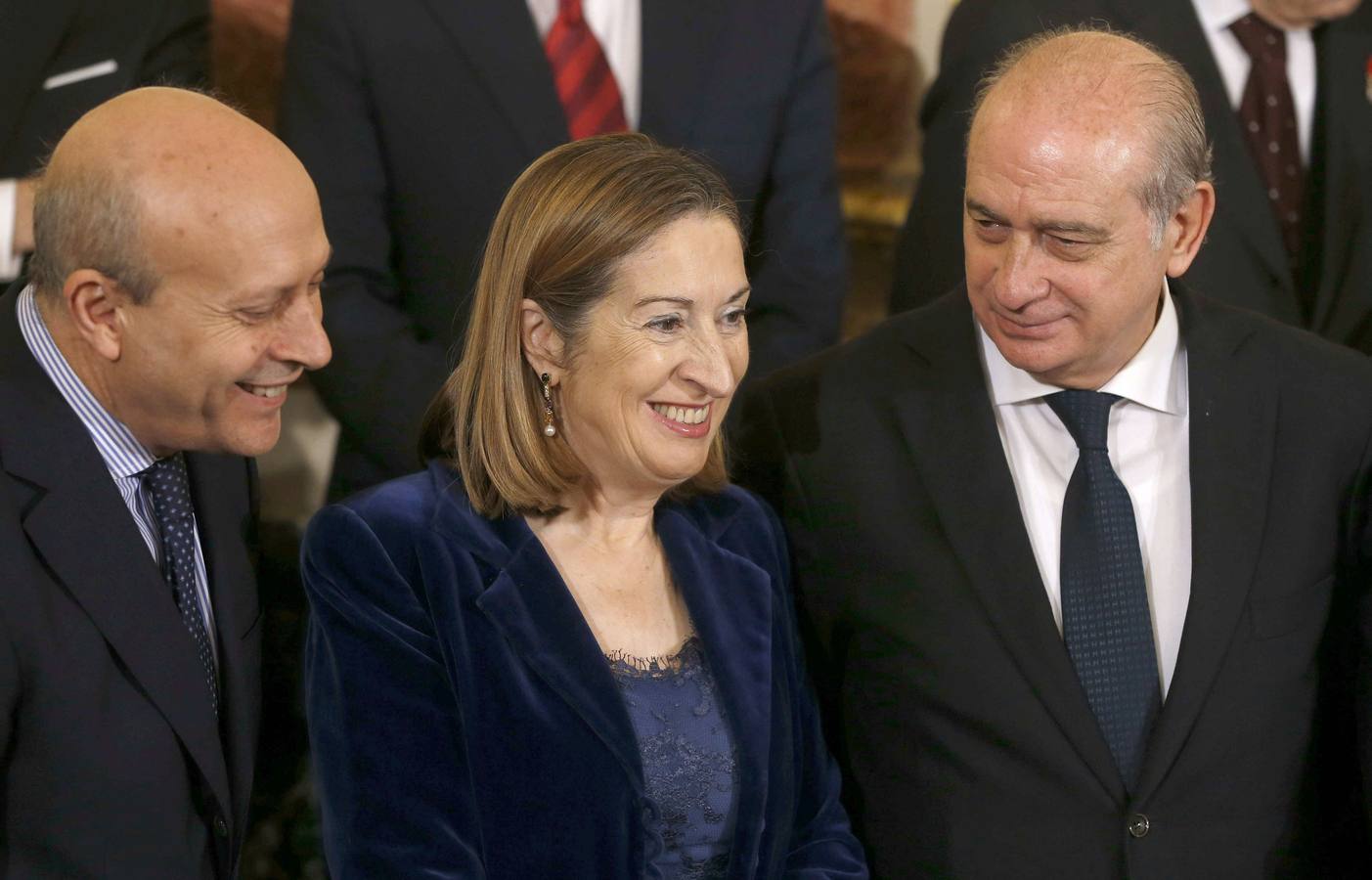 Los ministros de Cultura, José Ignacio Wert; de Fomento, Ana Pastor; y de Interior, Jorge Fernández Díaz.