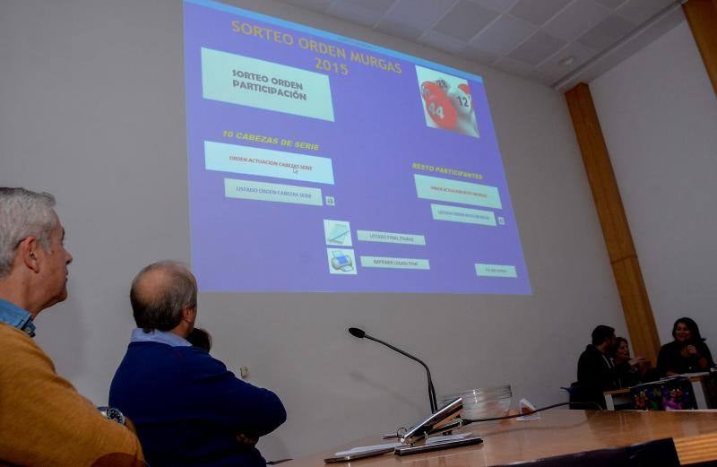 Sorteo deL orden de actuación del concurso de murgas de Badajoz