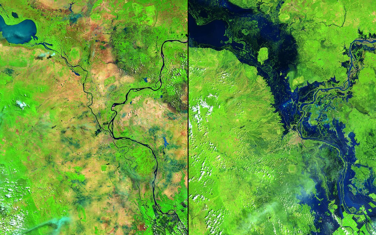 Inundaciones en Camboya en 2013 tras el paso del tifón Nari