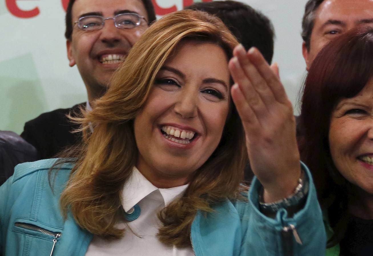 Domingo, 22 de marzo: La presidenta andaluza y candidata socialista a la presidencia de la Junta, Susana Díaz, gana las elecciones andaluzas consiguiendo 47 escaños. Fotografía: Agencias