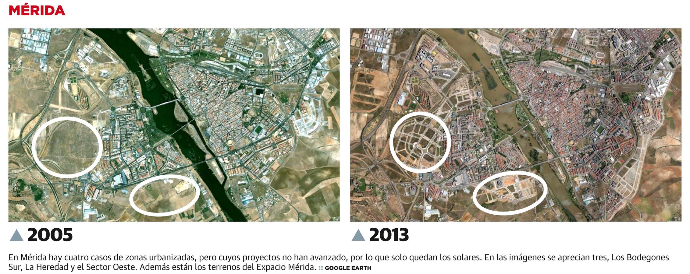 El antes y después en cinco ciudades Extremeñas
