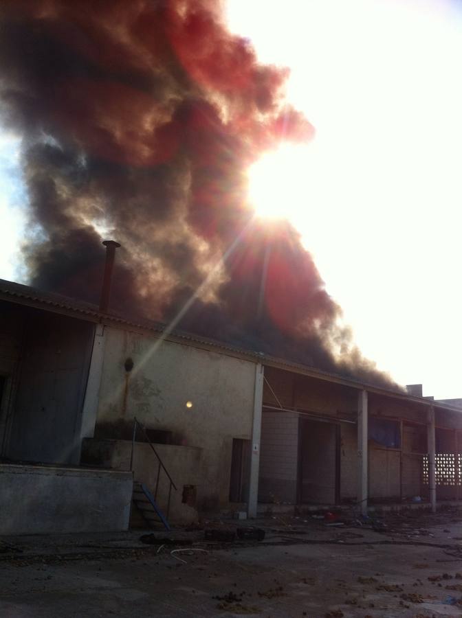 Un incendio destruye una antigua granja en La Albuera