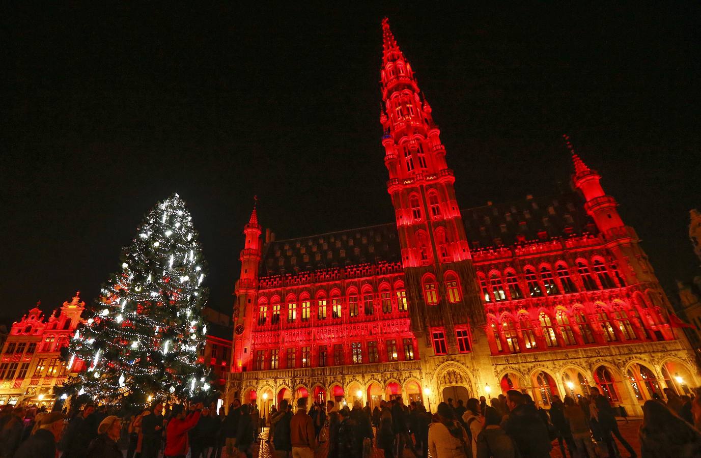 Árbol de navidad en Bruselas, Bélgica