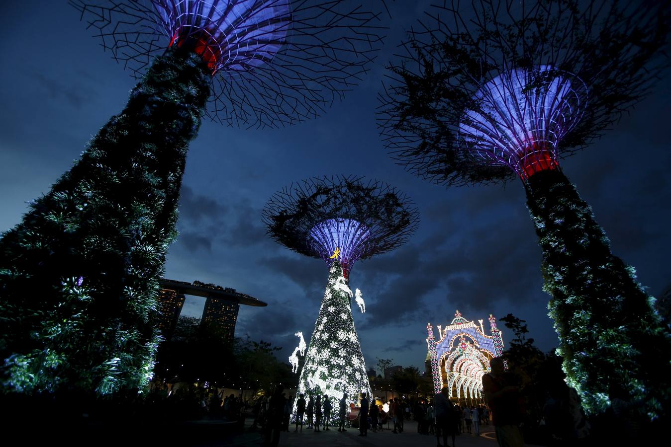 Visats de árboles de navidad en Singapur.