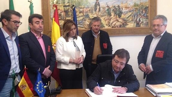 Extremadura y Andalucía escenifican su unión para intentar evitar el cierre de Aguablanca