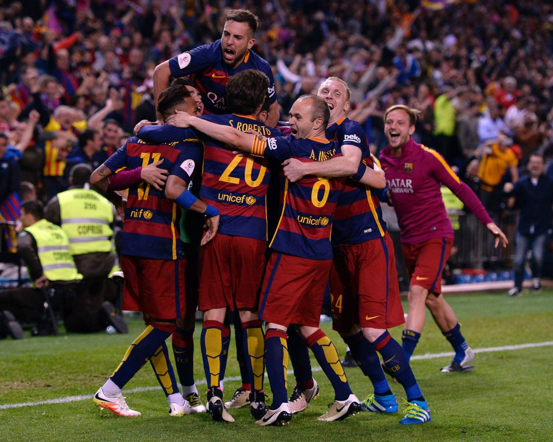 Domingo, 22 de mayo: El FC Barcelona se proclamó campeón de la Copa del Rey. Venció al Sevilla FC por dos tantos a cero. Fotografía: Agencias