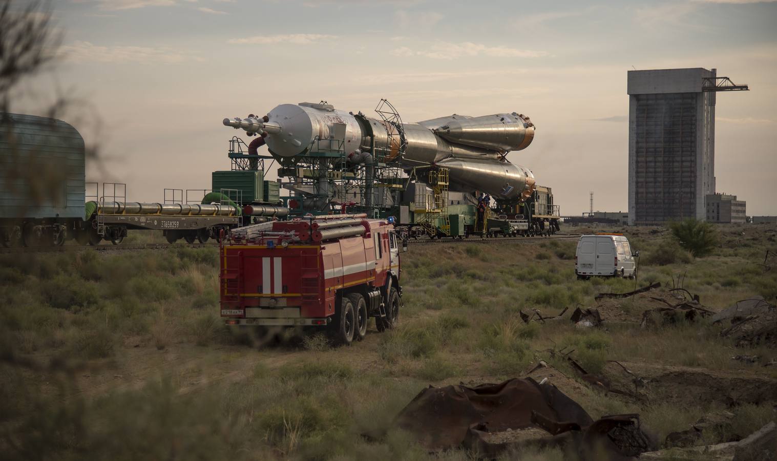 Preparativos para el lanzamiento de la SOYUZ MS-01