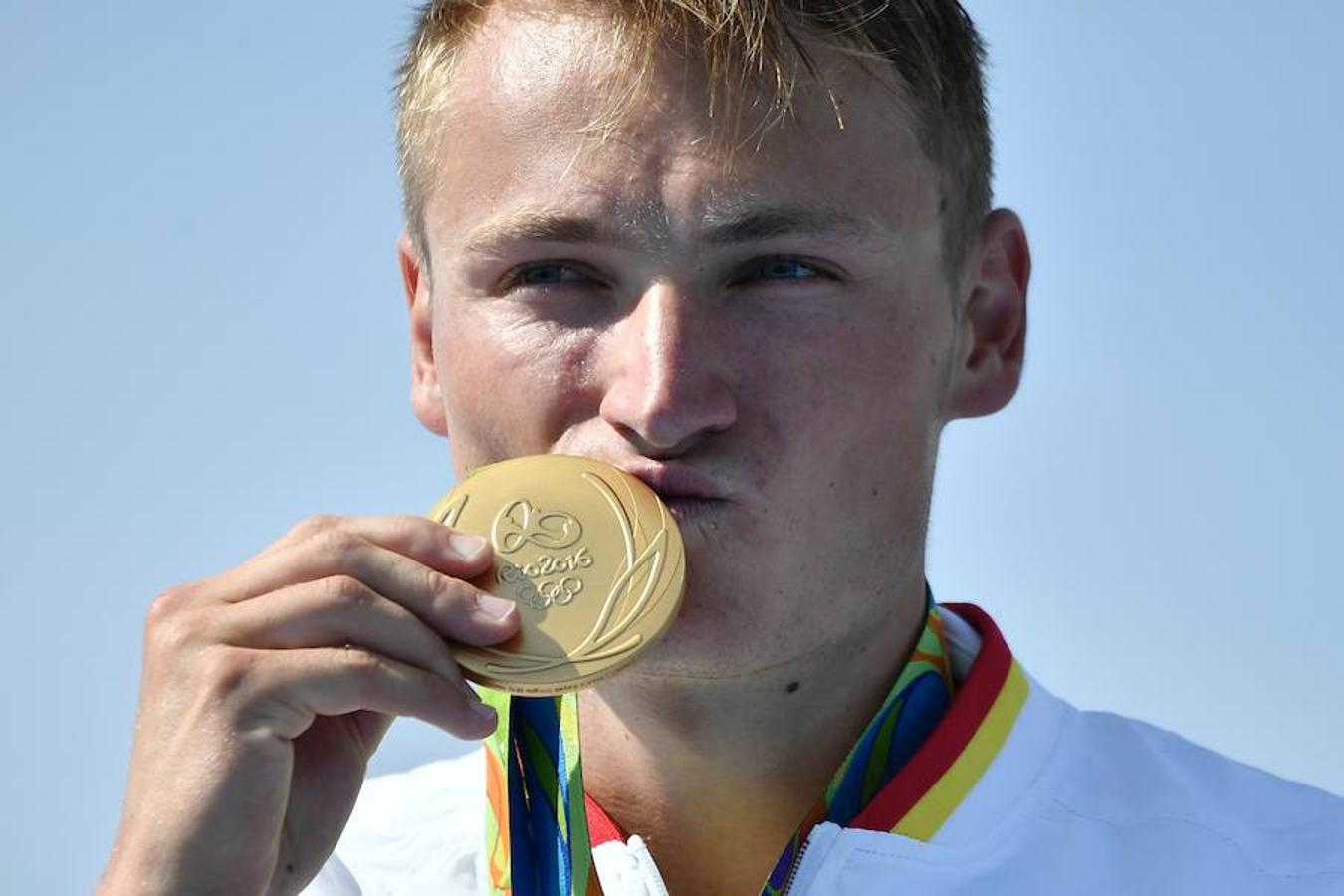 Martes, 16 de agosto: Marcus Walz ganó el oro en la final de K1 1.000. El español consiguió la cuarta medalla dorada para España en los Juegos Olímpicos de Río. Fotografía: Agencias