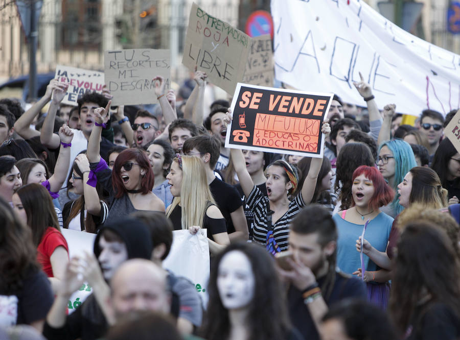 Estudiantes, padres y profesores protestan en Cáceres contra la Lomce