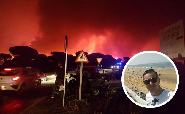 Sergio Rodríguez, uno de los extremeños que quedó atrapado en un hotel de Mazagón.