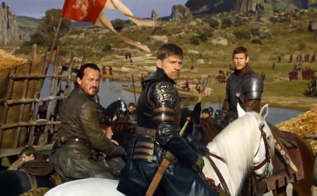 Jaime Lannister, Bronn y Dickon Tarly junto a la charca del Barrueco de Arriba