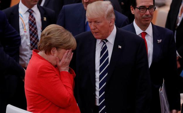 Angela Merkel, junto a Donald Trump.