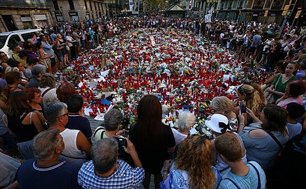 Ofrenda floral en Barcelona. 